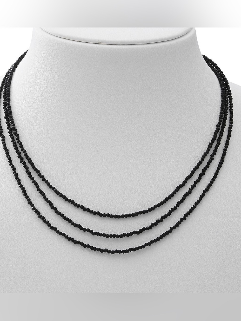 Thai Black Spinel Beaded Necklace 
18” - Women Jewelry